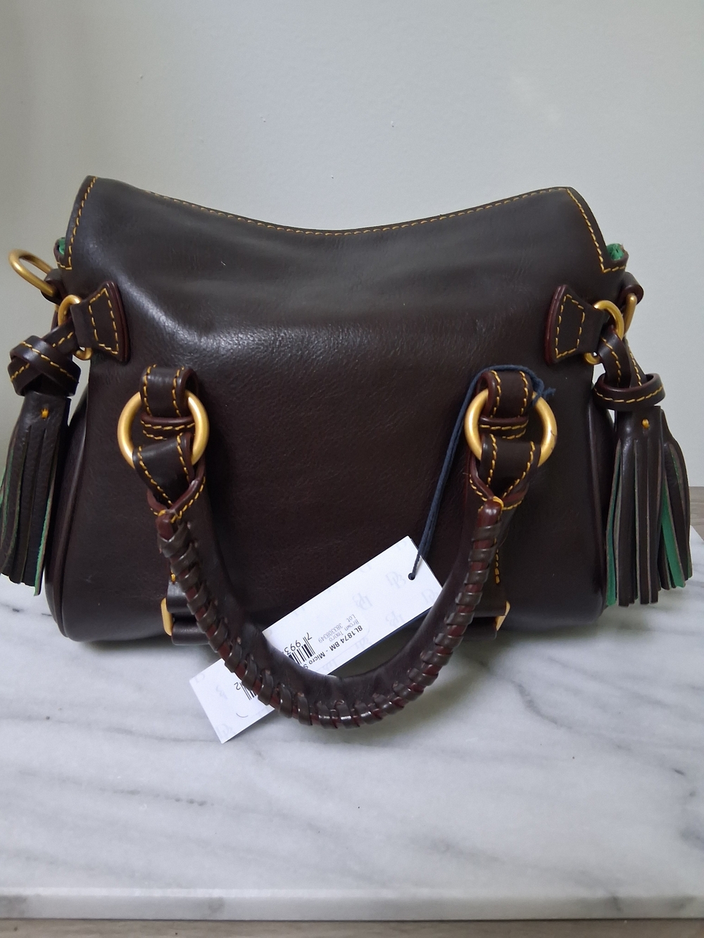 Dooney & Bourke Florentine Micro Satchel Brown Tmoro - Picture 2 of 12